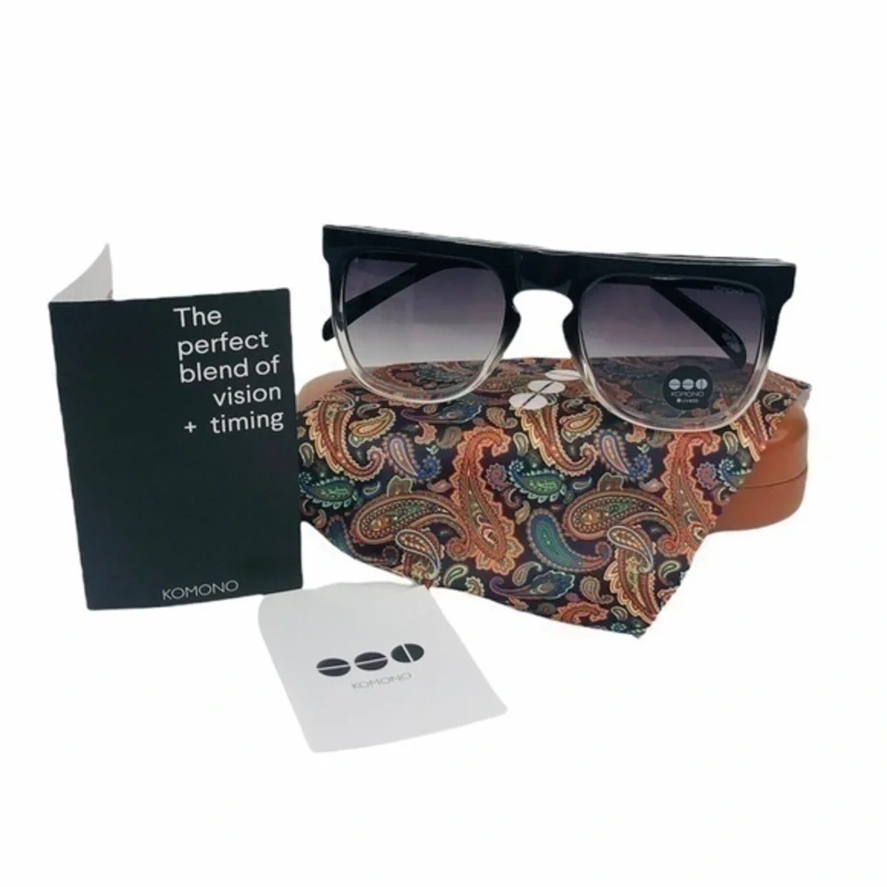 KOMONO - Bennet Paisley Sunglasses NEW gray black ombré